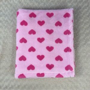 Baby Gear Pink Hearts Blanket Plush Soft Security Lovey Two Tone